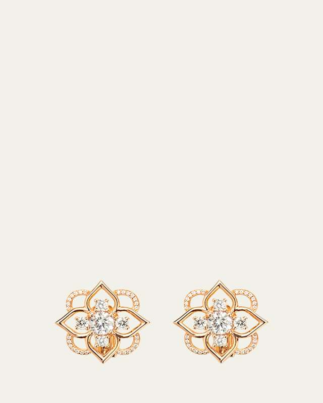18K Pink Gold Giardino Earrings with Diamonds